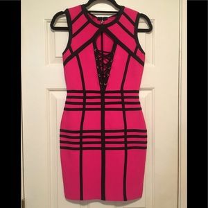 Pink and Black Bandage Dress